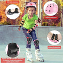 Kids Bike Skateboard Helmet Pad Set,Toddler Cyling Protective Gear Knee & Elbow Pads Wrist Guards for 5-8-10-12-14-16 Years Girls Boys Bicycle Scooter Roller Skate Inline Skating Rollerblading by TinyTreasures Baby Boutique