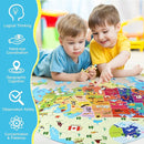 United States Puzzle 70 Pieces USA Map Floor Jigsaw Puzzles for Kids Ages 4-10, Jumbo Round US Geography Puzzle 50 States with Capitals Educational Learning Toys for Boy or Girl by TinyTreasures Baby Boutique