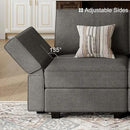 Belffin Modular Sectional Sleeper Sofa Couch with Storage Ottoman Convertible Sectional Couches for Living Room Terry Reversible Chaise. Light Grey Sofa by CozyNest Decor