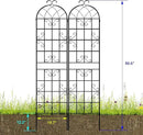 LZRS 2 Pack 87x20in Rustic Iron Arch Decoration Garden Trellis with Black Metal Coating – Perfect for Supporting Climbing Plants Outdoor, Roses, Vines, Flowers, and Vegetables. by GreenHaven Gardens