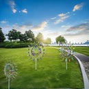 Unique and Magical Metal Windmill, 2Pcs Wind Spinners, 3D Wind Powered Kinetic Sculpture, Stainless Steel Wind Spinners, Wind Mill for Yard and Garden (2PCS-Colorful) by CozyNest Decor