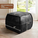 Leather Ottoman,Handmade Stuffed Square Ottoman,Genuine Leather Pouf, Foot Rest Pouf,Comfortable Soft Seating for Living Room & Bedroom (Black, Square) by CozyNest Decor