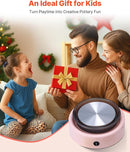 VEVOR Mini Pottery Wheel, 6 inch Turntable, Forward and Reverse Rotation, Adjustable Speed, Electric Clay Wheel for Kids and Beginners, with Shaping Tools, for Home DIY, Pottery Classes, Pink by TinyTreasures Baby Boutique