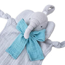 Organic Cotton Stuffed Animal Rattle Baby Toys, Organic Elephant Cuddle Cloth & Organic Musical Elephant Plush Toy Set for Newborns Infant Boys Girls, 2 PCS by TinyTreasures Baby Boutique