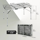 REDCAMP 48x24 Long Folding Grill Table for Outside, Lightweight Portable Metal Aluminum Outdoor Grill Table with Adjustable Height Legs, Great for Camping Picnic Cooking BBQ, Silver 4ft by GreenHaven Gardens