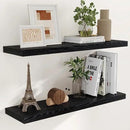 40 Inch Floating Shelves Black, 40" W x 9" D Floating Shelf Set of 2, Farmhouse Wood Wall Shelves for Bedroom, Kitchen, Wall Mounted Deep Shelving for Home Decor by CozyNest Decor