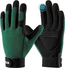 COOLJOB Thorn Proof Garden Gloves with Touchscreen Fingers for Men, Rose Pruning Work Gloves with Palm Cushion for Gardener, Farmer and Landscaper (Green 1 Pair Small) by GreenHaven Gardens