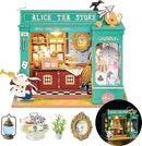Rolife DIY Miniature House Kit Alice's Tea Store, Tiny House Kit for Adults to Build, Mini House Making Kit with Furniture, Halloween/Christmas Decorations/Gifts for Family Friends (Alice's Tea Store) by TinyTreasures Baby Boutique