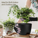 Black Hanging Self Watering Pots with Macrame Black Rope, 3 Pack Indoor & Outdoor Hanging Plant Pots with Built-in Reservoir, Wick Rope, Drainage Holes & Hooks, Stylish Boho Decor Hanging Planter by GreenHaven Gardens