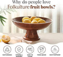 Folkulture Wooden Fruit Bowl for Kitchen Counter | 12" Large Premium Eco Friendly Banana Fruit Basket for Kitchen | Acacia Wood Bowl with Holder, Pedestal for Table Decor, Centerpiece for Dining Table by CozyNest Decor