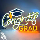 SELICOR Congrats Graduation Neon Sign with Cap - 15" x 8", Adjustable LED Light Up Sign for Prom Party, Photos, Class of 2025 Celebrations, Graduation Gift for Dorm Backdrop Room Decor by CozyNest Decor