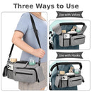 Accmor Universal Stroller Organizer with Insulated Cup Holder Detachable Phone Bag and Shoulder Strap,Stroller Bag Caddy Organizer Fits for Uppababy, Baby Jogger, Britax Strollers by TinyTreasures Baby Boutique