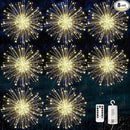 Firework Lights, 8 Pack LED Copper Wire Fireworks Lights Fairy Lights Christmas Fireworks Hanging Dimmable String 8 Modes Waterproof with Remote Control for Christmas Wedding Garden by GreenHaven Gardens