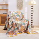 Boho Throw Blanket for Bed, 100% Cotton Soft Rustic Quilt Fall Blanket, 50"x60" Floral Printed Farmhouse Decor Bed Blankets, All Season Rustic Reversible Bohemian Throw Quilt by CozyNest Decor