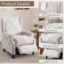 UIXE Recliner Chair, Fabric Upholstered Armchair Pushback Accent Chair for Living Room, Floral Rivet Trim Club Chair Home Theater Single Sofa Reading Seat - Beige Pattern by CozyNest Decor