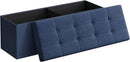 SONGMICS MAZIE Collection - 43 Inches Folding Storage Ottoman Bench, Ottoman Foot Rest, End of Bed Bench, Storage Chest, Load 660 lb, for Living Room, Bedroom, Entryway, Midnight Blue ULSF77IN by CozyNest Decor