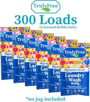 Natural Laundry Detergent for Sensitive Skin | Eco Friendly, Plant Based, Baby Clothes Safe | Clean & Easy Powder to Liquid, 6 Pack Refill Detergent, NO Jug | Signature Scent, 300 Loads by TinyTreasures Baby Boutique