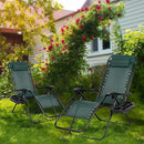 Nazhura Set of 2 Relaxing Recliners Patio Chairs Adjustable Steel Mesh Zero Gravity Lounge Chair Beach Chairs with Pillow and Cup Holder (Dark Green) by CozyNest Decor