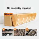 SKOLOO Wall Shelf with Hooks, 24-Inch Coat Rack Wall Mount with Shelf Organizer - Lightweight & Sturdy, 5 Tri Hooks - Perfect for Entryway, Hallway, Living Room, Bedroom, Mudroom, Natural & White by CozyNest Decor
