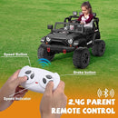 ANPABO 24V 2 Seater Ride On Car for Kids w/EVA Tires, 4X200W Motors, 4 Shock Absorbers, 2.4G Remote Control, Bluetooth Radio, LED Headlights & Searchlights, Electric Car for Kids Ages 3-8, Black by TinyTreasures Baby Boutique
