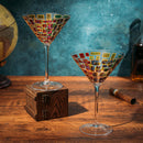 Italian Multicolor Renaissance Stained Glass Rainbow Martini Glasses Set Of 2 By 9 2 by The Wine Savant