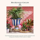 MACKENZIE-CHILDS Enamel Garden Pot, Decorative Pot for Plants, Outdoor Flowerpot Decor, Small, Blue-and-White Royal Check by GreenHaven Gardens