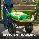 XtremepowerUS Utility Garden Wheelbarrow Garden Cart Dual-Wheel Built-in Stand Flat-Free 16" Tires 330 LBS Capacity 5 cu/ft. Metal Tray by GreenHaven Gardens