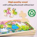 Puzzles for Kids Ages 4-6, 4 Pack Wooden Jigsaw Puzzles 24 Pieces The Castle Puzzle Preschool Educational Learning Toys Set for Boys and Girls by TinyTreasures Baby Boutique