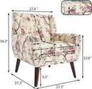 UIXE Floral Accent Chair, Modern Upholstered Armchair in Fabric for Living Room, Comfy Club Arm Chairs Single Sofa Button Tufted Bedroom Reading Seat - Pattern Floral, Set of 2 by CozyNest Decor