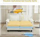 URRED Modular Sectional Sofa Comfy Cloud Couch, Modern Chenille Sofa Sleeper Deep Seat Couches with Ottoman/Pillows for Living Room (White, 82.6''- 2 Ottomans) by CozyNest Decor