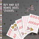 WS Wallpaper Heart Wall Decals Pack of 5 Sheets 135pcs by Lipastick - Polka Dots Wall Stickers for Bedroom Living Room Girls Room Decoration Kids Room Baby Nursery Room Removable Wall Decals by TinyTreasures Baby Boutique