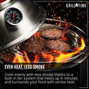 GrillTime Tailgater GT Hood Combo 13 Inch - Portable Charcoal Grill with Hood, Small Tabletop Grill for Tailgate Parties, Camping, Beach BBQ, Grey by GreenHaven Gardens