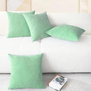 CaliTime Throw Pillow Covers Decorative 18 X 18 Inches Pack of 4 Cozy Chenille Cushion Cases for Couch Sofa Bed Living Room Home Grey Green by CozyNest Decor