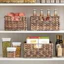 mDesign Woven Farmhouse Kitchen Pantry Food Storage Organizer Basket Bin Box - Container Organization for Cabinets, Cupboards, Shelves, Countertops - Store Potatoes, Onions, Fruit, 3 Pack, Brown Ombre by CozyNest Decor