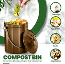 Utopia Kitchen Compost Bin for Kitchen Countertop, 1.3 Gallon Compost Bucket for Kitchen with Lid, Includes 1 Spare Charcoal Filter (Bronze) by GreenHaven Gardens