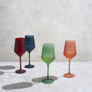 Frosted Colored Crystal Wine Glass | Set of 4