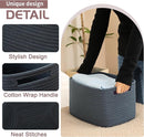 OIAHOMY 4 Pack Storage Baskets for Organizing, Cube Storage Bins for Shelves, Rectangle Storage Baskets With Handles, Woven Baskets for Storage, 12.7''Lx9''Wx7.8''H, Blue by TinyTreasures Baby Boutique