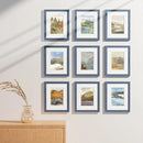 Vittanly 8x10 Picture Frames Set of 9, Shatter Resistant Plexiglass, Display 5x7 Pictures with Mat or 8x10 without Mat, Photo Frames for Wall or Tabletop, Engineered Wood, Navy by CozyNest Decor