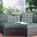 Alysheer Embroidered Decorative Throw Pillow Cover 18"x 18" Set of 2, Classic Boho Geometric Embroidery Pattern Cotton Square Cushion Case for Sofa Couch Living Room Bedroom (Navy Aqua) by CozyNest Decor