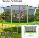 Upgraded 16FT 15FT 14FT 12FT 10FT 8FT Trampoline Outdoor with Basketball Hoop and Net, Capacity for 4-6 Kids and Adults by TinyTreasures Baby Boutique