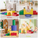 Soft Foam Climbing Blocks Set – Large 5-in-1 Soft Play Toys Crawling & Sliding Climbing Arch for Toddlers, Foam Playset for Nursery,Preschool (Classic American Color) by TinyTreasures Baby Boutique