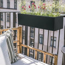 2 Pack Metal Railing Planter Box, 30 Inch Balcony Planters with Adjustable Brackets, Large Hanging Planters for Outdoor Fence Deck by GreenHaven Gardens