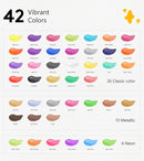 TMOL Washable Paint for Kids 42 Colors,Non-Toxic, Safe & Washable for Toddlers, Tempera Paint with Brushes, Palette & Bucket, School Project Art Supplies by TinyTreasures Baby Boutique