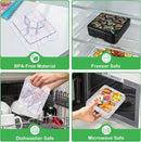 Bento Lunch Box Set With 10oz Soup Thermo, Leak-proof Lunch Containers with 4 Compartment, Kids Hot Thermo Food Jar/Insulation Lunch Bag, Food Containers for School (Black-Games) by TinyTreasures Baby Boutique
