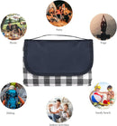 Picnic Blanket Waterproof Beach Rug 80''x80'' Picnic Mat Washable Lightweight with Handle Navy Blue Checkered for Hiking Travelling Outdoor Camping,Parks by TinyTreasures Baby Boutique