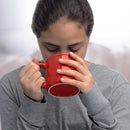 DISCOUNT PROMOS Ceramic Campfire Coffee Mugs 13 oz. Set of 10, Bulk Pack - Perfect for Tea, Espresso, Cappuccino, Hot Cocoa - Red by TinyTreasures Baby Boutique