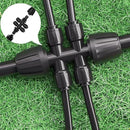 4pcs 1/2'' to 1/4'' Barbed Tee Quick Connector Push-to-Fit 6 Way Drip Irrigation Fittings by GreenHaven Gardens