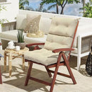 LVTXIII Outdoor Seat and Back Chair Cushion Patio Tufted High Back Cushion with Ties, Seasonal Replacement Rocking Chair Cushion for Home Office Garden Use, 44” L x 22” W, Set of 2, Stripe Beige by GreenHaven Gardens