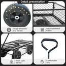 Heavy Duty 480 Lbs Capacity Mesh Steel Garden Cart Folding Utility Wagon with Removable Sides (Black) by GreenHaven Gardens