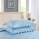 MarCielo 3-Piece 100% Cotton Oversized Bedspread Lightweight Quilt Coverlet Embroidery Farmhouse Bedding Set (TK Light Blue, Oversized King (118"x106")) by CozyNest Decor